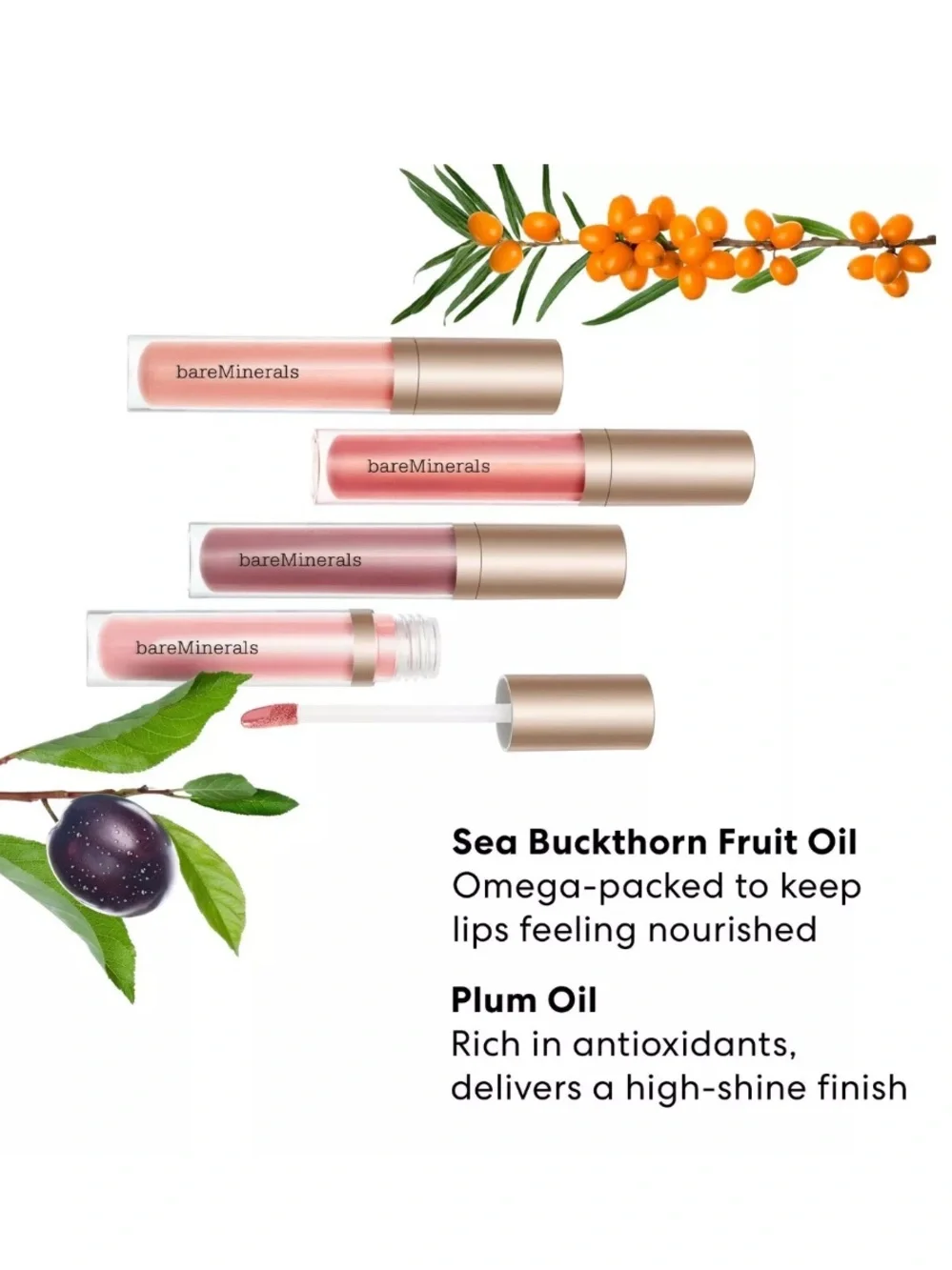 bareMinerals Lip Gloss-Balm Mini in Sincerity 2ml BRAND NEW IN BOX